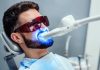  Teeth whitening preparing for a laser teeth whitening procedure