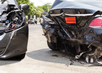 Car crash accident on street